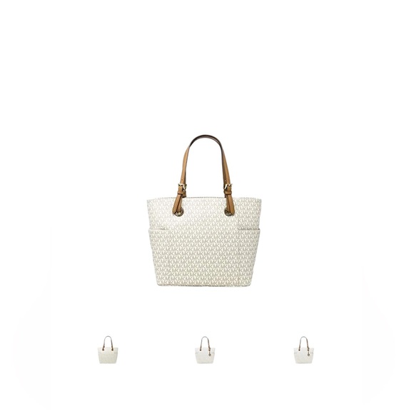 Michael Kors. Signature Logo Tote Bag. Color White-Cream. - Picture 2 of 16